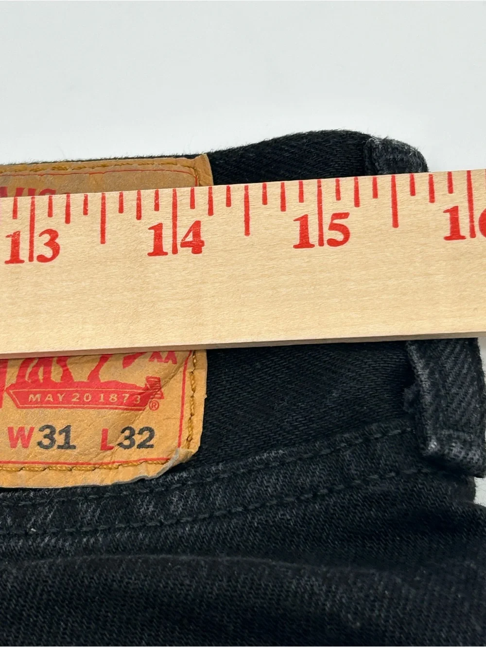 Levi's Button Fly 501 Black Men’s Straight-Leg Jeans 31 x32